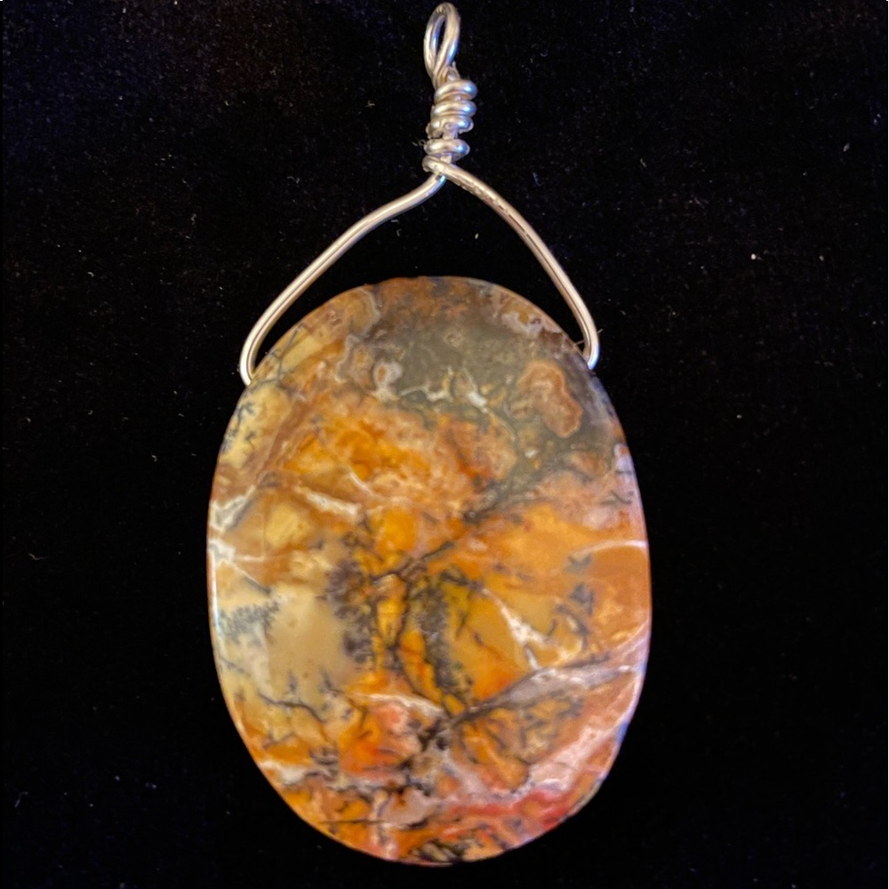 Natural Honey Dendritic Pendant
